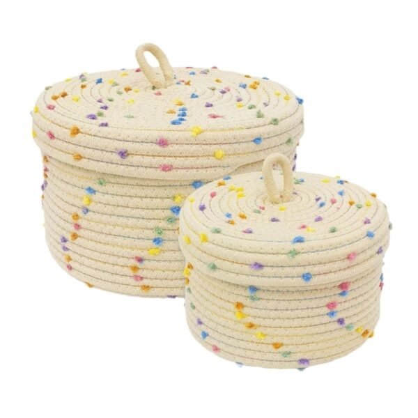 B01 Cute Round Jute Storage Bin